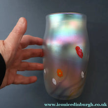 Load image into Gallery viewer, SIGNED John Ditchfield Iridescent Glasform White Iridescent Glass Vase. 6 1/2 INCHES

