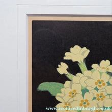 Load image into Gallery viewer, Original 1920s Colour Woodcut by John Hall Thorpe (1874 - 1947) PRIMROSES. Pencil Signed 
