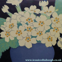 Load image into Gallery viewer, Original 1920s Colour Woodcut by John Hall Thorpe (1874 - 1947) PRIMROSES. Pencil Signed 
