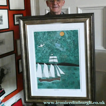 Load image into Gallery viewer, Julian Trevelyan ORIGINAL Etching &amp; Soft Ground Aquatint. SCHOONER. Pencil Signed
