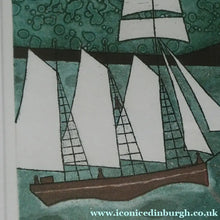 Load image into Gallery viewer, Julian Trevelyan ORIGINAL Etching &amp; Soft Ground Aquatint. SCHOONER. Pencil Signed
