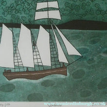 Load image into Gallery viewer, Julian Trevelyan ORIGINAL Etching &amp; Soft Ground Aquatint. SCHOONER. Pencil Signed
