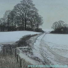 Load image into Gallery viewer, KATHLEEN CADDICK (b. 1937). Hand-Coloured Etching Entitled "Tracks in the Snow". Pencil Signed Artist's Proof
