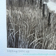 Load image into Gallery viewer, KATHLEEN CADDICK (b. 1937). Hand-Coloured Etching Entitled "Tracks in the Snow". Pencil Signed Artist's Proof
