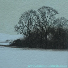 Load image into Gallery viewer, KATHLEEN CADDICK (b. 1937). Hand-Coloured Etching Entitled "Tracks in the Snow". Pencil Signed Artist's Proof
