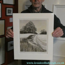 Load image into Gallery viewer, KATHLEEN CADDICK (b. 1937). Hand-Coloured Etching Entitled "Tracks in the Snow". Pencil Signed Artist's Proof
