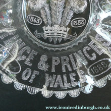 Load image into Gallery viewer, Edward VII Pressed Glass Bowl. British Royalty Silver Wedding 1880s
