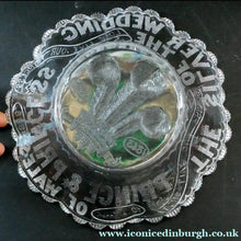 Load image into Gallery viewer, Edward VII Pressed Glass Bowl. British Royalty Silver Wedding 1880s
