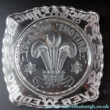 Load image into Gallery viewer, King Edward VII Silver Wedding Clear Pressed Glass Dish. 1863 - 1888. 8 1/2 inches
