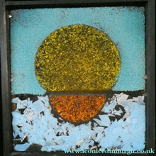 Load image into Gallery viewer, Monica Backtrom Frozen Landscape Plaque for Kosta Boda. Setting Sun (in wooden frame)
