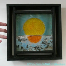 Load image into Gallery viewer, Monica Backtrom Frozen Landscape Plaque for Kosta Boda. Setting Sun (in wooden frame)
