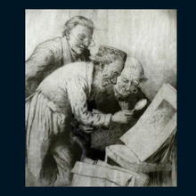 Load image into Gallery viewer, Percy Lancaster (1878 - 1951).  "Three Connoisseurs" or "The Print Collectors"  Etching and drypoint on paper
