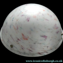 Load image into Gallery viewer, LARGE 1930s Glass Hanging Goldfish Bowl or Flycatcher Lampshade. Opaque Glass with Tutti Frutti Splatters
