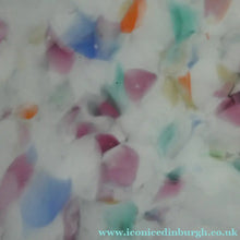 Load image into Gallery viewer, LARGE 1930s Glass Hanging Goldfish Bowl or Flycatcher Lampshade. Opaque Glass with Tutti Frutti Splatters
