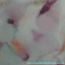 Load image into Gallery viewer, LARGE 1930s Glass Hanging Goldfish Bowl or Flycatcher Lampshade. Opaque Glass with Tutti Frutti Splatters
