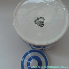 Load image into Gallery viewer, LARGE 1930s TG Green CORNISHWARE Lidded Storage Jar for FLOUR: 7 Inches in Height. Black Shield Mark
