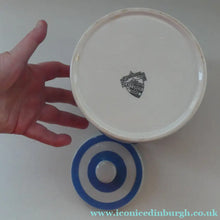 Load image into Gallery viewer, LARGE 1930s TG Green CORNISHWARE Lidded Storage Jar for FLOUR: 7 Inches in Height. Black Shield Mark
