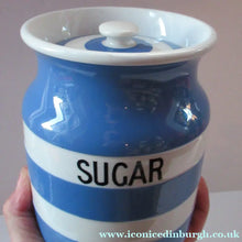 Load image into Gallery viewer, Large 1930s Cornishware Storage Jar: Sugar
