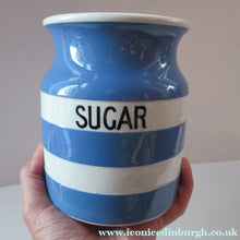 Load image into Gallery viewer, Large 1930s Cornishware Storage Jar: Sugar

