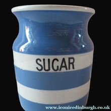 Load image into Gallery viewer, Large 1930s Cornishware Storage Jar: Sugar
