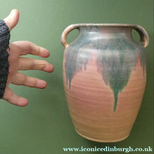 Load image into Gallery viewer, 1940s British Art Pottery Upchurch Vase Pink and Grey Colour
