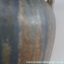 Load image into Gallery viewer, Large 1940s UPCHURCH British Studio Art Pottery Vase in Attractive Streaky Blue and Grey Glazes. Height: 10 inches
