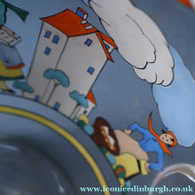 Load image into Gallery viewer, Large &amp; UNIQUE 1950s Portuguese Hand-Painted Large Glass Jug - with Comical Design Featuring People of Lisbon
