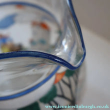 Load image into Gallery viewer, Large &amp; UNIQUE 1950s Portuguese Hand-Painted Large Glass Jug - with Comical Design Featuring People of Lisbon
