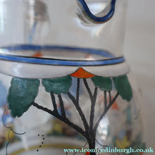 Load image into Gallery viewer, Large &amp; UNIQUE 1950s Portuguese Hand-Painted Large Glass Jug - with Comical Design Featuring People of Lisbon
