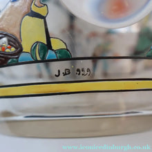 Load image into Gallery viewer, Large &amp; UNIQUE 1950s Portuguese Hand-Painted Large Glass Jug - with Comical Design Featuring People of Lisbon
