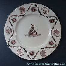 Load image into Gallery viewer, Large 1950s WEDGWOOD Plate. Dolphin Design by Sir Laurence Whistler. Pink Version
