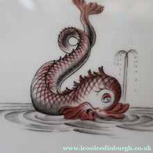 Load image into Gallery viewer, Large 1950s WEDGWOOD Plate. Dolphin Design by Sir Laurence Whistler. Pink Version
