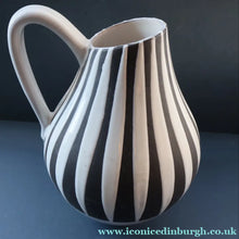 Load image into Gallery viewer, Large 1950s WEST GERMAN Black and White Striped Pitcher Vase by Liesel Spornhayer for Schlossberg
