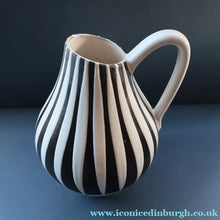 Load image into Gallery viewer, Large 1950s WEST GERMAN Black and White Striped Pitcher Vase by Liesel Spornhayer for Schlossberg
