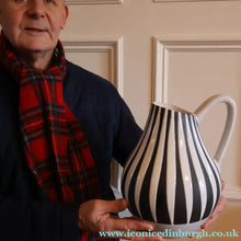 Load image into Gallery viewer, Large 1950s WEST GERMAN Black and White Striped Pitcher Vase by Liesel Spornhayer for Schlossberg

