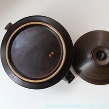 Load image into Gallery viewer, LARGE 1960s DENBY Arabesque Lidded Casserole Dish. Diameter 6 3/4 inches
