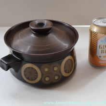 Load image into Gallery viewer, LARGE 1960s DENBY Arabesque Lidded Casserole Dish. Diameter 6 3/4 inches
