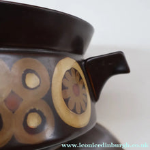 Load image into Gallery viewer, LARGE 1960s DENBY Arabesque Lidded Casserole Dish. Diameter 6 3/4 inches
