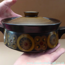 Load image into Gallery viewer, LARGE 1960s DENBY Arabesque Lidded Casserole Dish. Diameter 8 1/2 inches
