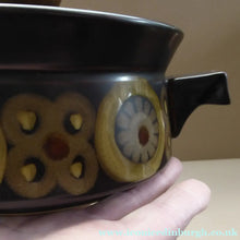 Load image into Gallery viewer, LARGE 1960s DENBY Arabesque Lidded Casserole Dish. Diameter 8 1/2 inches
