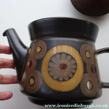 Load image into Gallery viewer, LARGE 1960s DENBY Arabesque Stoneware Teapot. Height 6 1/4 inches
