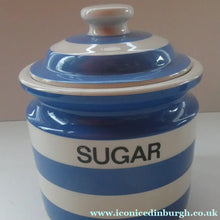 Load image into Gallery viewer, LARGE 1960s Judith Onions TG Green Cornishware Lidded SUGAR Storage Jar. 7 inches
