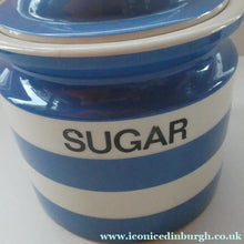 Load image into Gallery viewer, LARGE 1960s Judith Onions TG Green Cornishware Lidded SUGAR Storage Jar. 7 inches
