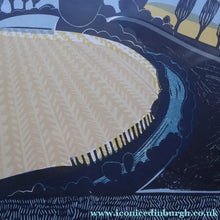 Load image into Gallery viewer, LARGE 1960s Linocut by GRAHAM CLARKE (b. 1944). Entitled "Behind Shoreham". Pencil Signed
