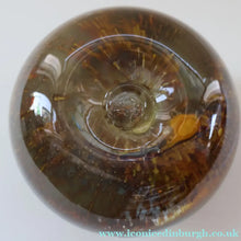 Load image into Gallery viewer, LARGE 1970s Isle of Wight Blue AURENE Globular Studio Glass by Michael Harris with Flame Pontil and Paper Label
