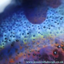 Load image into Gallery viewer, LARGE 1970s Isle of Wight Blue AURENE Globular Studio Glass by Michael Harris with Flame Pontil and Paper Label
