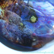 Load image into Gallery viewer, LARGE 1970s Isle of Wight Blue AURENE Globular Studio Glass by Michael Harris with Flame Pontil and Paper Label
