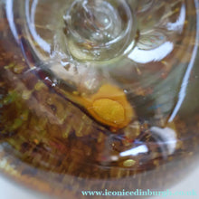 Load image into Gallery viewer, LARGE 1970s Isle of Wight Blue AURENE Globular Studio Glass by Michael Harris with Flame Pontil and Paper Label
