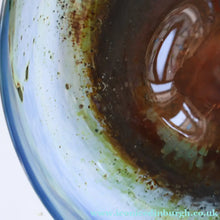 Load image into Gallery viewer, LARGE 1970s Isle of Wight Blue AURENE Shallow Studio Glass Bowl by Michael Harris with Flame Pontil Mark
