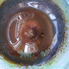 Load image into Gallery viewer, LARGE 1970s Isle of Wight Blue AURENE Shallow Studio Glass Bowl by Michael Harris with Flame Pontil Mark
